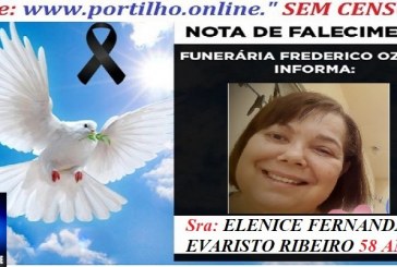 👉 ⚰🕯😔😪👉😱😭 😪⚰🕯😪 NOTA DE FALECIMENTO… a Sra: ELENICE FERNANDA EVARISTO RIBEIRO 58 ANOS… FUNERÁRIA FREDERICO OZANAM INFORMA…