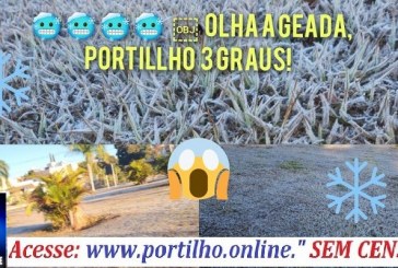 🥶 Rotatória geada 🥶 🥶 🥶 ❄ Olha a geada, Portilho! Na rotatória do Centro de Especialidades Clínicas… eram 7:00h e fazia 3 Graus!