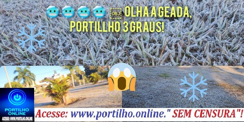 🥶 Rotatória geada 🥶 🥶 🥶 ❄ Olha a geada, Portilho! Na rotatória do Centro de Especialidades Clínicas… eram 7:00h e fazia 3 Graus!