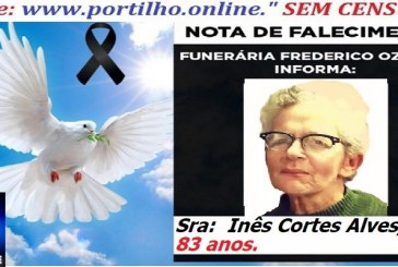 👉 ⚰🕯😔😪👉😱😭 NOTA DE FALECIMENTO… A Sra:  Inês Cortes Alves, 83 anos…  FUNERÁRIA FREDERICO OZANAM INFORMA…