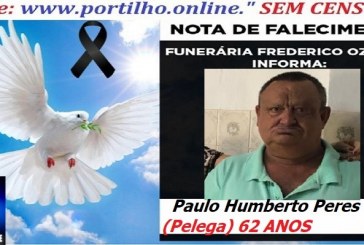 ⚰🕯😔😪👉😱😭 😪⚰🕯😪 NOTA DE FALECIMENTO…Paulo Humberto Peres (Pelega) 62 ANOS… FUNERÁRIA FREDERICO OZANAM INFORMA…