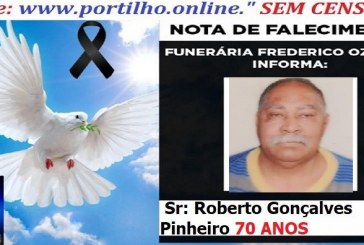 ⚰🕯😔😪👉😱😭 😪⚰🕯😪 NOTA DE FALECIMENTO… o Sr: Roberto Gonçalves Pinheiro 70 ANOS… FUNERÁRIA FREDERICO OZANAM INFORMA…