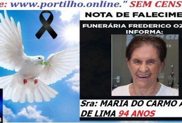 ⚰🕯😔😪👉😱😭 😪⚰🕯😪 NOTA DE FALECIMENTO…MARIA DO CARMO ALVES DE LIMA 94 ANOS … FUNERÁRIA FREDERICO OZANAM