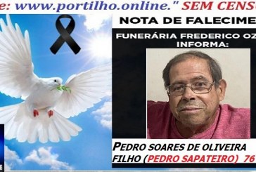 ⚰🕯😔😪👉😱😭 😪⚰🕯😪 NOTA DE FALECIMENTO… PEDRO SOARES DE OLIVEIRA FILHO  (PEDRO SAPATEIRO)  76 ANOS… FUNERÁRIA FREDERICO OZANAM INFORMA…