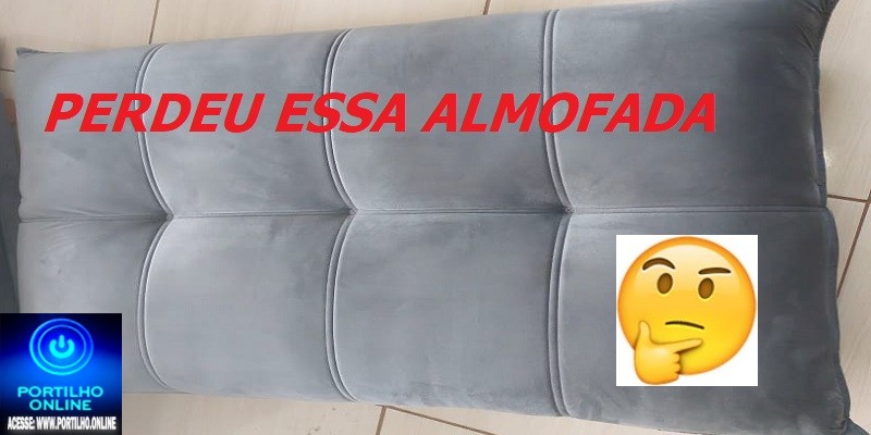 👉😱🔎🕵️‍♀️🔍📢✍🧐🤝Bom dia, Portilho. Peço, por favor, que quem encontrou esta almofada a devolva.