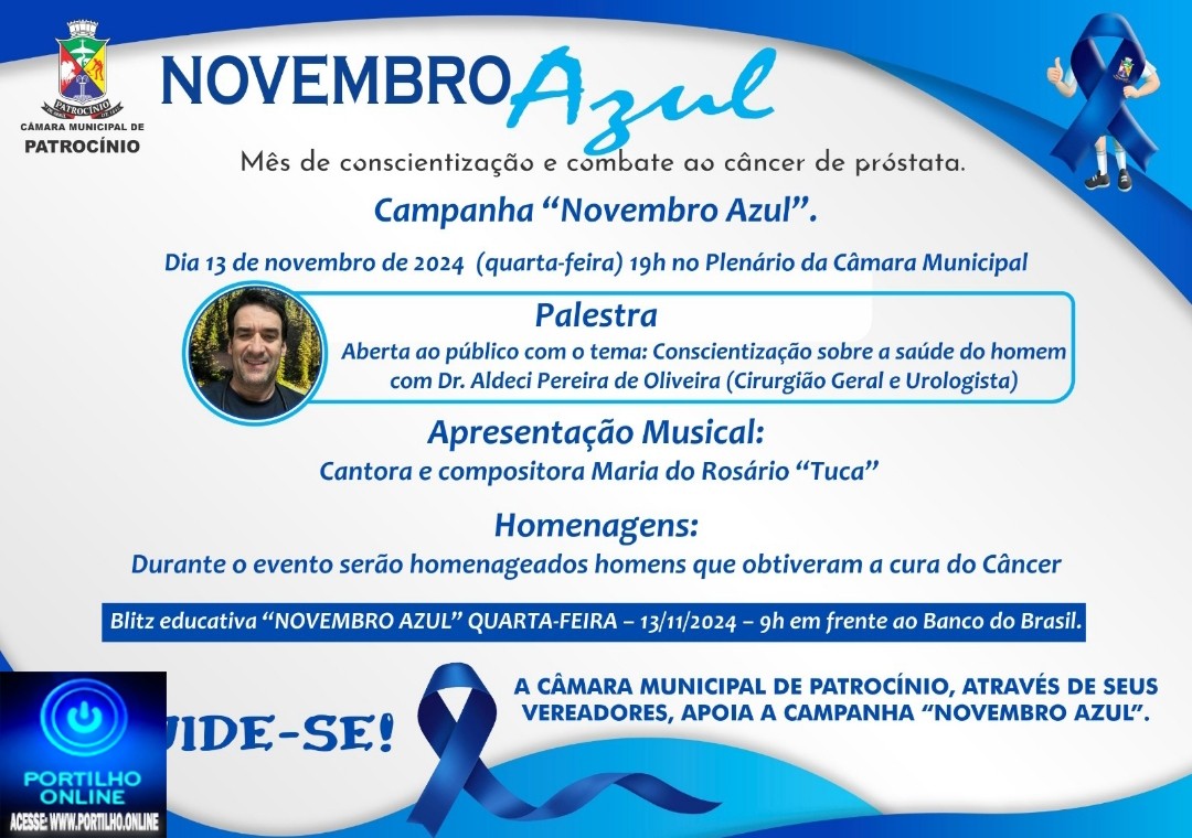 👉✍🤝👍👏👉📢CÂMARA MUNICIPAL REALIZA EVENTOS ALUSIVOS AO “NOVEMBRO AZUL”