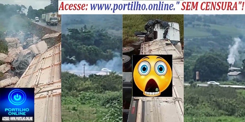 👉📢🚨🚔🚒🚑🚔💥🔥Carreta carregada de algodão tomba na BR-265 e parte da carga pega fogo