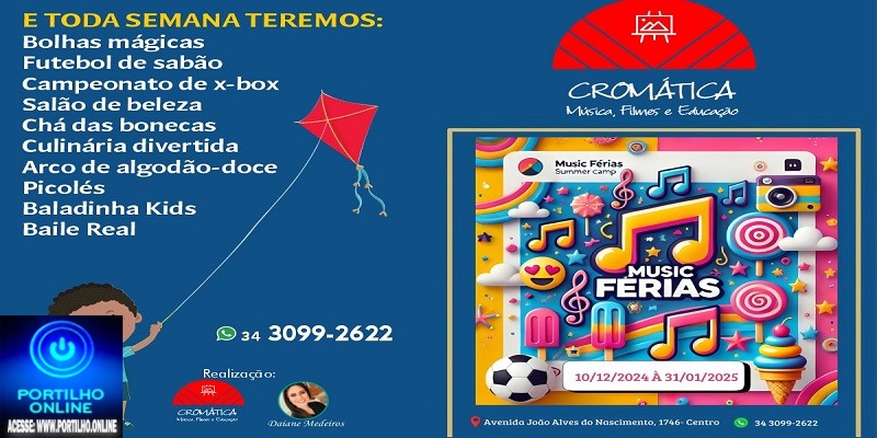 📢👉👏🙌👍🤝🎉🎊📐📏📌✂🖍✏MUSIC FÉRIAS NA CROMÁTICA – INSCRIÇÕES ABERTAS!