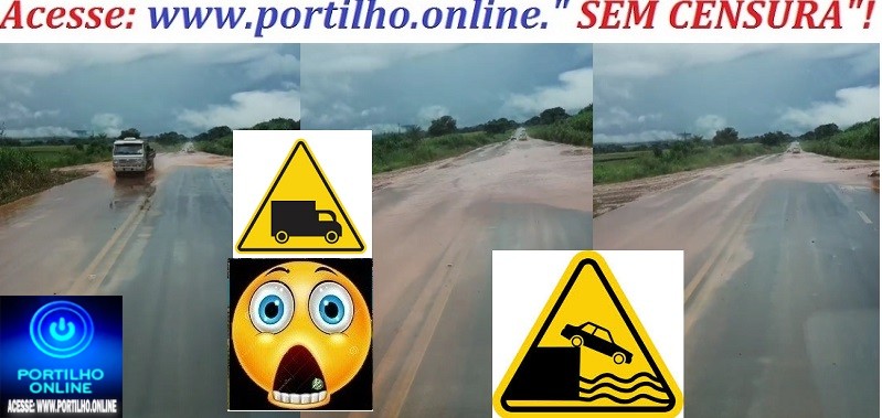 👉🗣🔎🕵🔍😡🚑🚨🚒😱🕳👎🚓🚨🚔Cadê o DENNIT??? Portilho alerta ai na BR-365 está um perigo. Lamaçal está descendo pra pista.