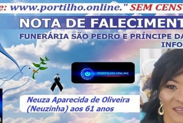 👉📢😪👉😱😭😪⚰🕯😪 LUTO…FUNERÁRIA SAO PEDRO E PRÍNCIPE DA PAZ INFORMA… Faleceu em Patrocínio-MG a Srª Neuza Aparecida de Oliveira (Neuzinha) aos 61 anos.