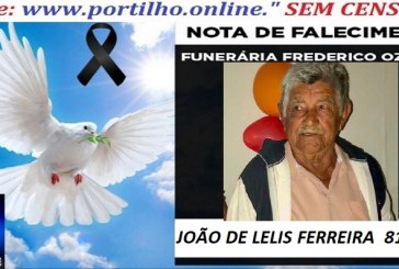 ⚰ 🕯😔😪👉😱😭 😪⚰🕯😪 NOTA DE FALECIMENTO… o Sr: JOÃO DE LELIS FERREIRA  81 ANOS … FUNERÁRIA FREDERICO OZANAM