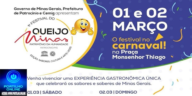 👉📢👏🎭🤹‍♀️🥁✨🎊Evento gratuito: ” queijo 🧀 de minas”  dias: 01 e 02 de março na praça Monsenhor Thiago.