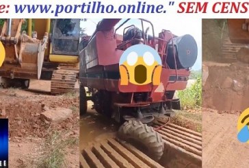 👉❓🤔🗣⁉🧐🚜Colhedeira cai em mataburro, e prefeitura resolve… arrancando o mataburro!😂🙄😂