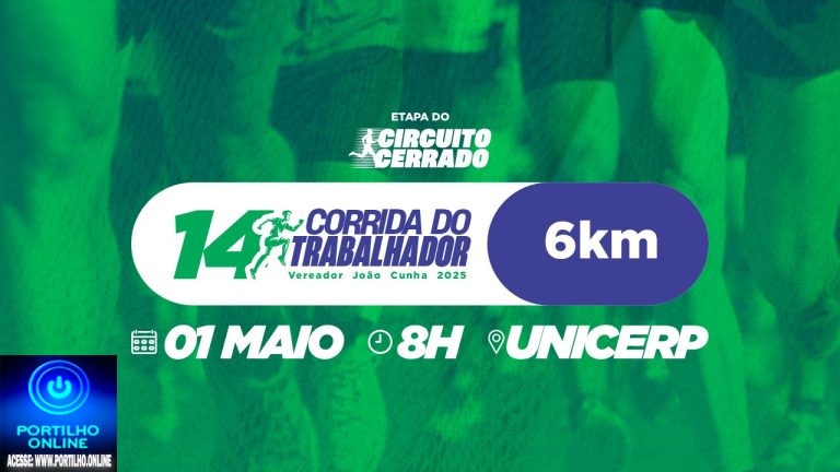 👉✍🌟👏👍🚧🥇🎖🏃🏃🏃CORRIDA DO TRABALHADOR NESTA QUINTA FEIRA DIA 1° DE MAIO. SAÍDA DA UNICERP