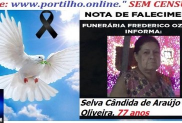 ⚰ 🕯😔😪👉😱😭 😪⚰🕯😪 NOTA DE FALECIMENTO… a Sra: Selva Cândida de Araújo Oliveira. 77 anos … FUNERÁRIA FREDERICO OZANAM
