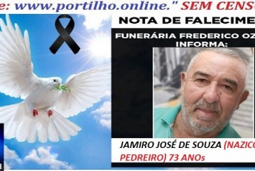 ⚰ Atualizado…🕯😔😪👉😱😭 😪⚰🕯😪 NOTA DE FALECIMENTO… Sr:  JAMIRO JOSÉ DE SOUZA  (NAZICO PEDREIRO)  73 ANO