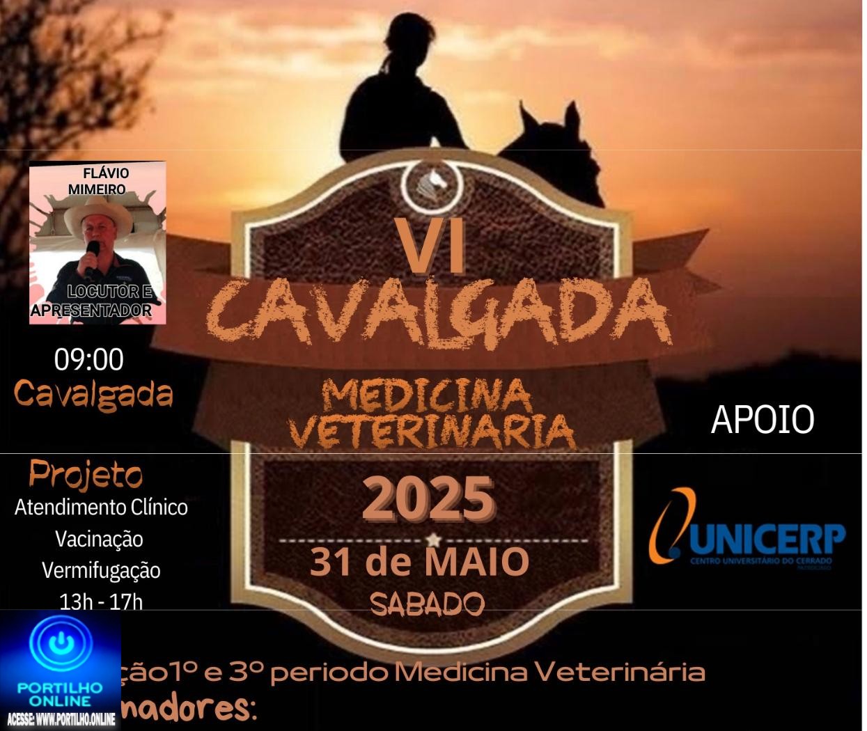 📢📢👉👏🤝🐎🐎🐴🦓🤠🤠🤠🤠VI Cavalgada de Medicina Veterinária do Unicerp acontece no dia 31 de maio
