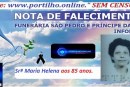 👉LUTO…⚰😔🕯😪😭FUNERÁRIA SAO PEDRO E PRÍNCIPE DA 🕊PAZ🕊🕊 INFORMA…Faleceu em Patrocínio-MG a Srª Maria Helena aos 85 anos.Nota de Falecimento e Convite.
