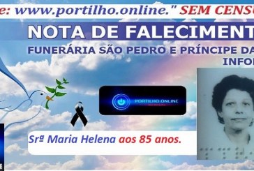 👉LUTO…⚰😔🕯😪😭FUNERÁRIA SAO PEDRO E PRÍNCIPE DA 🕊PAZ🕊🕊 INFORMA…Faleceu em Patrocínio-MG a Srª Maria Helena aos 85 anos.Nota de Falecimento e Convite.