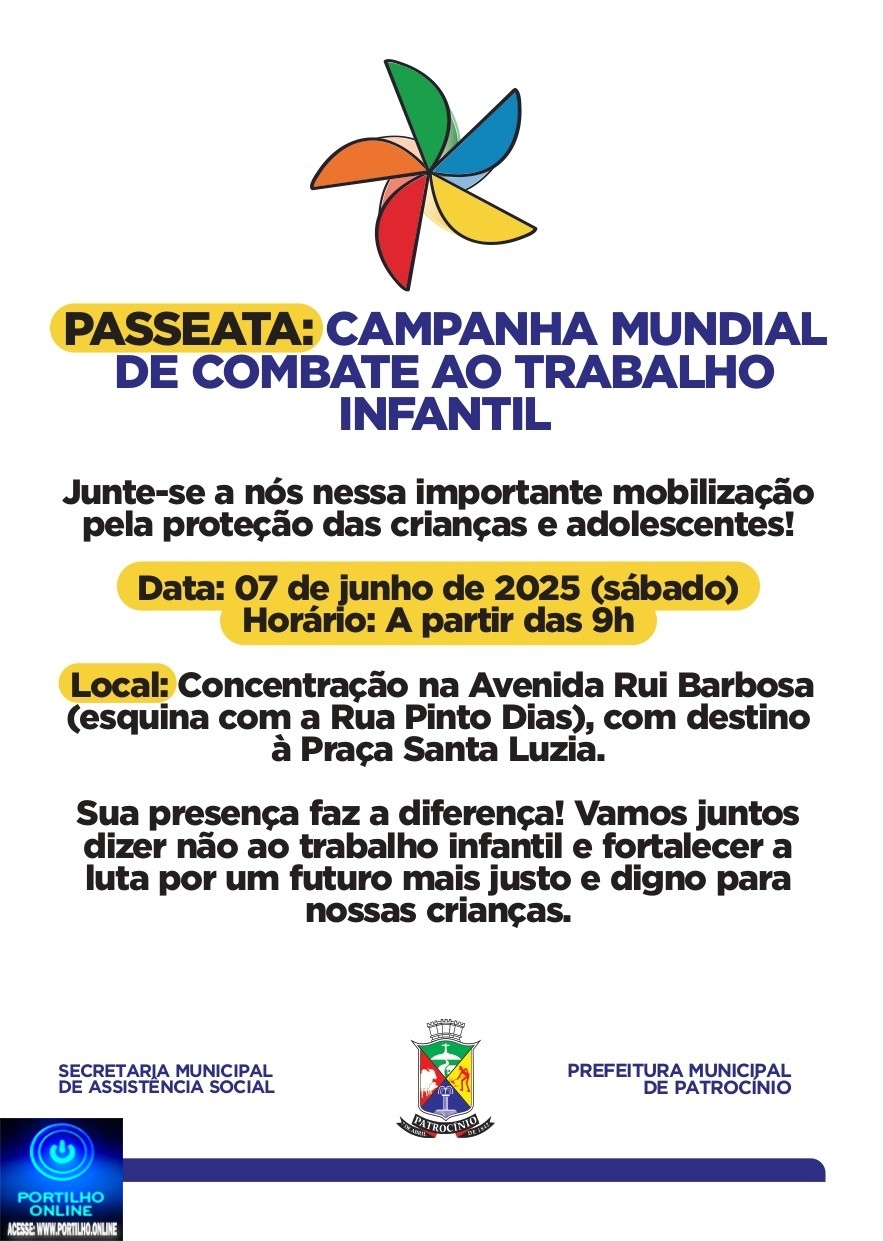 👉🚧🚨Passeata da Campanha Mundial de Combate ao Trabalho Infantil