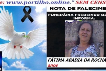 👉😱😭😪⚰🕯😪 NOTA DE FALECIMENTO. FUNERÁRIA FREDERICO OZANAM INFORMA… Faleceu hoje , a Sra: FÁTIMA ABADIA DA ROCHA  67 ANOS