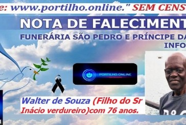 👉LUTO…⚰😔🕯😪😭FUNERÁRIA SAO PEDRO E PRÍNCIPE DA 🕊PAZ🕊🕊 INFORMAM…  Faleceu hoje em Patrocínio. Walter de Souza (Filho do Sr Inácio verdureiro)com 76 anos.