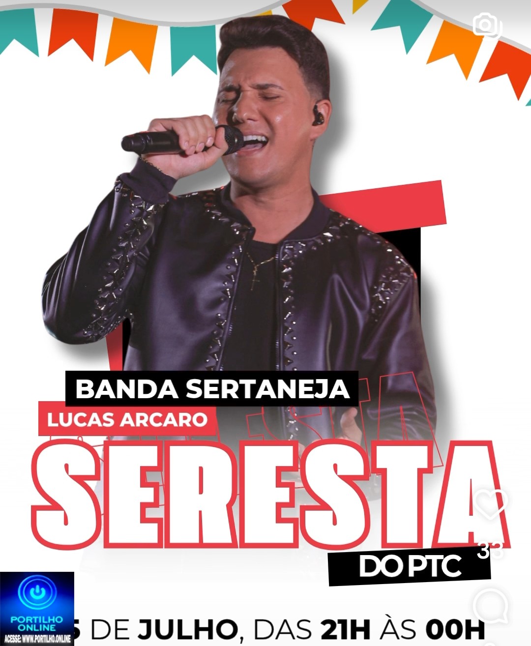 👉📢👏👍🎬🎹🎉🎼🎧🎤🎷🥁Nova diretoria do PTC  convida a todos os associados para esperada Seresta com Lucas Arcaro.