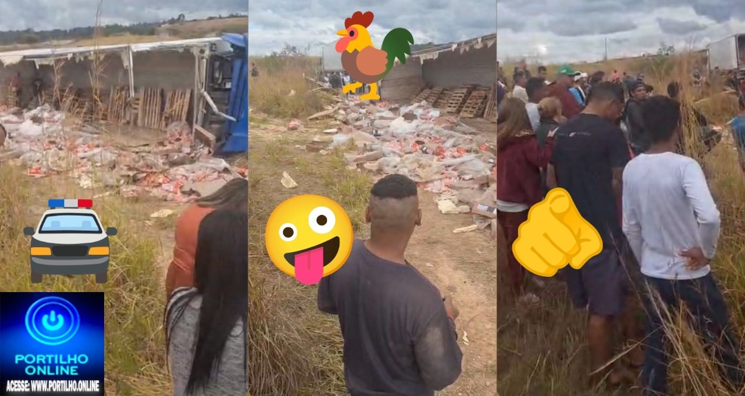 👉👊🚒🚑👀🚨🔎😱🔍🚧🚦🐓🦃🐔Carreta carregada de frango tomba na BR 146 próximo a Serra do Salitre, próximo ao lixão