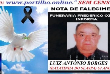 👉😱😭😪⚰🕯😪 NOTA DE FALECIMENTO. FUNERÁRIA FREDERICO OZANAM INFORMA… Faleceu o Sr°:  LUIZ ANTÔNIO BORGES (BATATINHA DO SEASPA)  62 ANOS