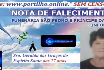 👉LUTO…⚰😔🕯😪😭FUNERÁRIA SAO PEDRO E PRÍNCIPE DA 🕊PAZ🕊🕊 INFORMAM…  Faleceu em Patrocínio-MG a Sra. Geralda das Graças do Espirito Santo aos 77 anos.