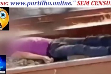 👉🚂🚞🚈🚄🚨🚂TREM DE FERRO  Homem deita em trilho e espera trem passar sobre ele na Grande SP