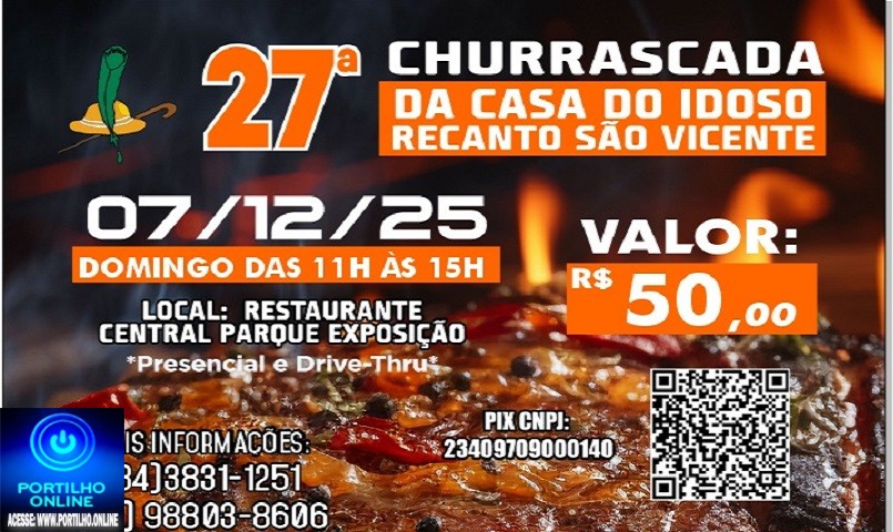 📢✍👉🤝👏🙌👍🤠🍡🍖🥩CHURRASCADA DA CASA DO IDOSO(ASILO). Domingo dia, 07/12 2025/ no parque de exposições. Patrocinio MG