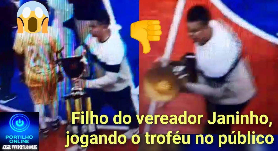 👉📢🫵😡🚔😱⚽🏆🥇 Serra do Salitre: Filho do vereador Janinho jogando o troféu 🏆 no público