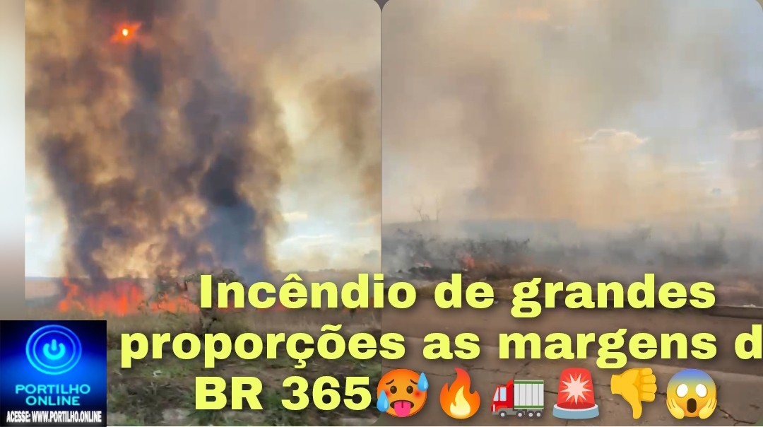 👉🕯🔥🥵🌧👎😱🚨🚛🔥�Incêndio de grandes proporções às margens da BR-365 destrói fauna e flora