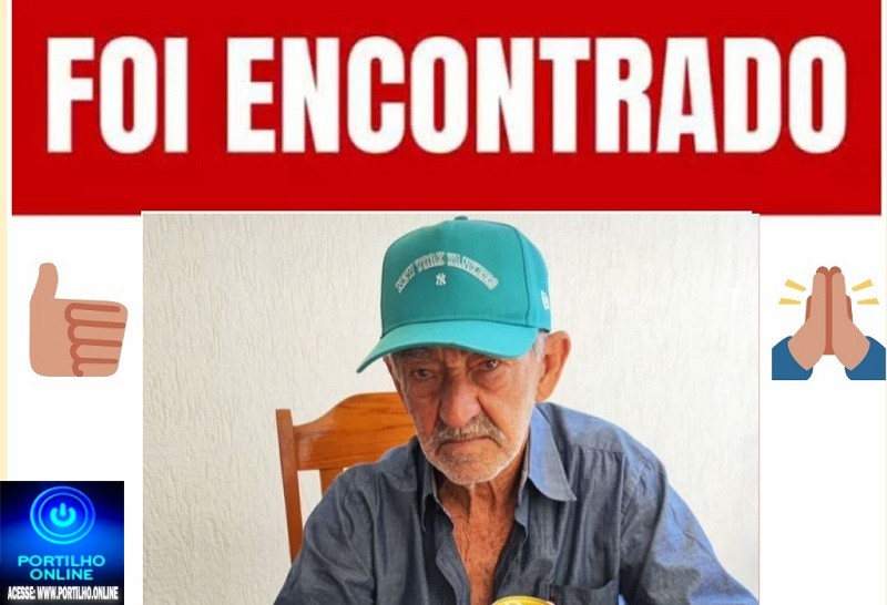 📢👉👀🧐🤔👏👊🙌🙏ENCONTRADO:  João Soares Siqueira ( conhecido como Dão – 84 anos)