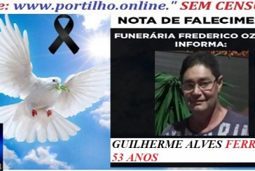 👉😱😭😪⚰🕯😪 NOTA DE FALECIMENTO. FUNERÁRIA FREDERICO OZANAM INFORMA… Faleceu hoje , o Sr°:  GUILHERME ALVES FERREIRA 53 ANOS