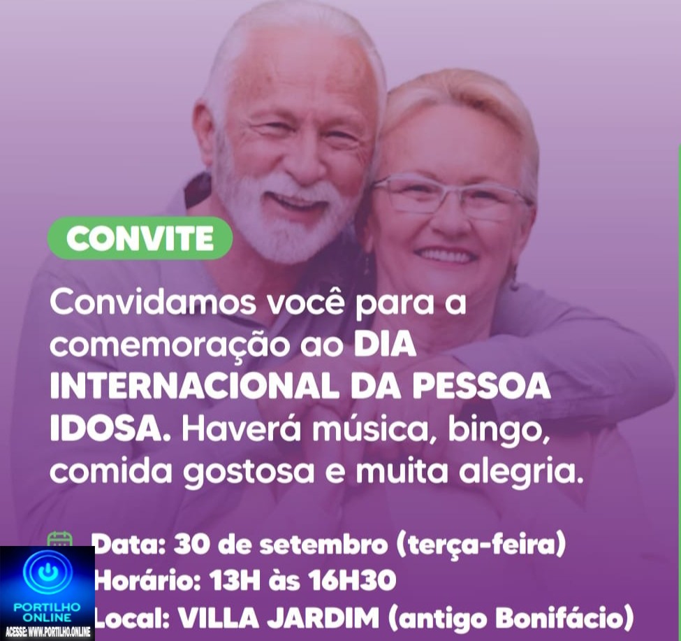 👉👍🫴🤝🙌👏Celebração do Dia Internacional da Pessoa Idosa acontece nesta terça-feira (30)