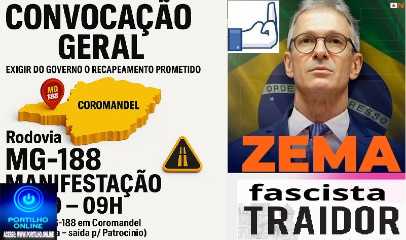 👉🫵😱📢👊👎👎Buracos⛳ 🕳 🪤 🕳 🪤 😡 Desgoverno Zema: Manifestação marcada para o dia 15/09 na MG-188, saída de Coromandel