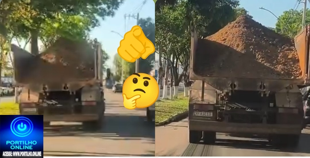 👉🚫🛑🚥🫵👊🤔😡😱Péssimo exemplo: caminhão público circula sem tampa e sem lona de proteção