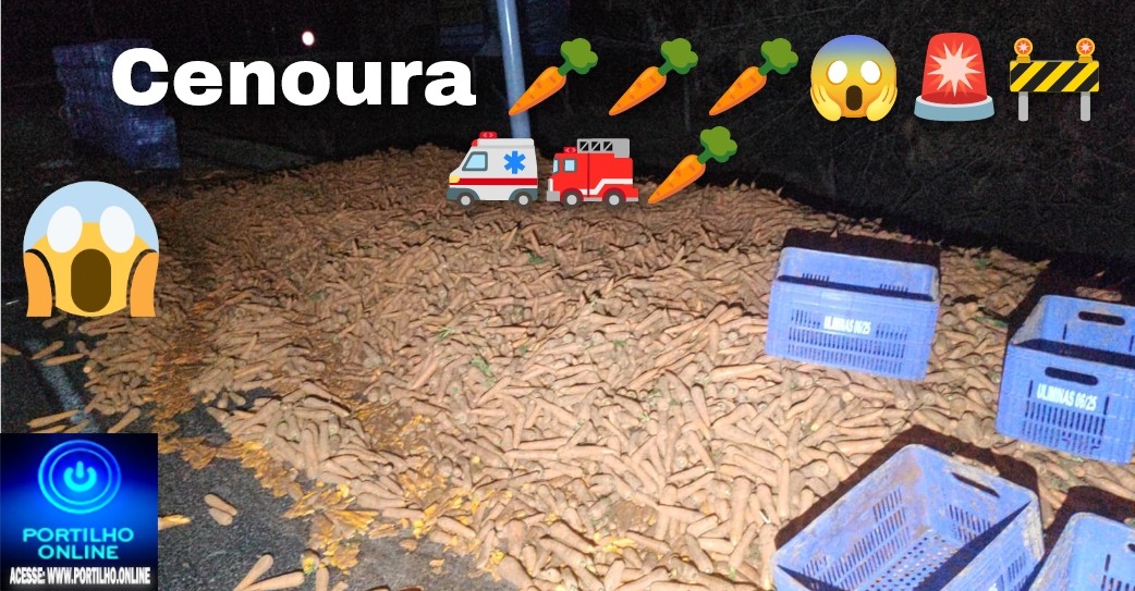 👉📢🥕🥕🥕😱🚨🚧🚑🚒🚔Toneladas de cenouras espalham-se no trevo de Romaria 🥕🥕🥕
