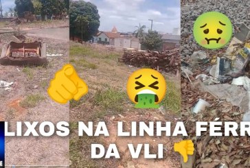 👉🫵👎🚂😠🤮🤢Lixos na linha férrea da VLI 👎 🚂. Moradores dos bairro: São Benedito pedem providências
