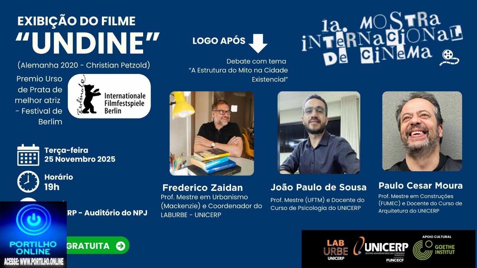 👉✍️👏📸🎬🎥📽️🎨🎬🎭A 1ª Mostra Internacional de Cinema do LabUrbe UNICERP