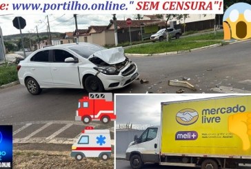 👉📢🚓🚑🚒🚔🚨🫵 Caminhão do “mercado da imprudência” ignora  e veículo branco acaba sendo a vítima do “Mercado  Livre”