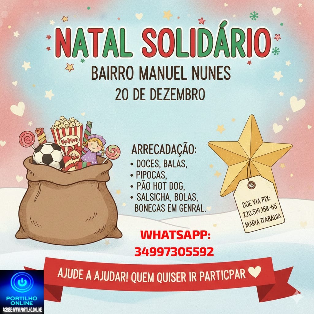 👉✍️🌌🌠🎊🎉🎈🎆🧑🎄🧑🎄Natal solidário no Bairro Manuel Nunes será dia 20.