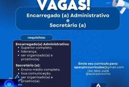 👉👏👍🙌🤝APAC  INFORMA: DUAS VAGAS DE EMPREGO COM CONTRATAÇÃO IMEDIATA!