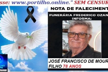👉📢 😱😭😪⚰🕯😪 NOTA DE FALECIMENTO. FUNERÁRIA FREDERICO OZANAM INFORMA… Faleceu ontem em Patrocinio, o Srº:  JOSÉ FRANCISCO DE MOURA FILHO  78 ANOS