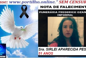 👉📢 😱😭😪⚰🕯😪 NOTA DE FALECIMENTO. FUNERÁRIA FREDERICO OZANAM INFORMA…Faleceu hoje em Barretos, a Srª:  SIRLEI APARECIDA PESSIN  51 ANOS
