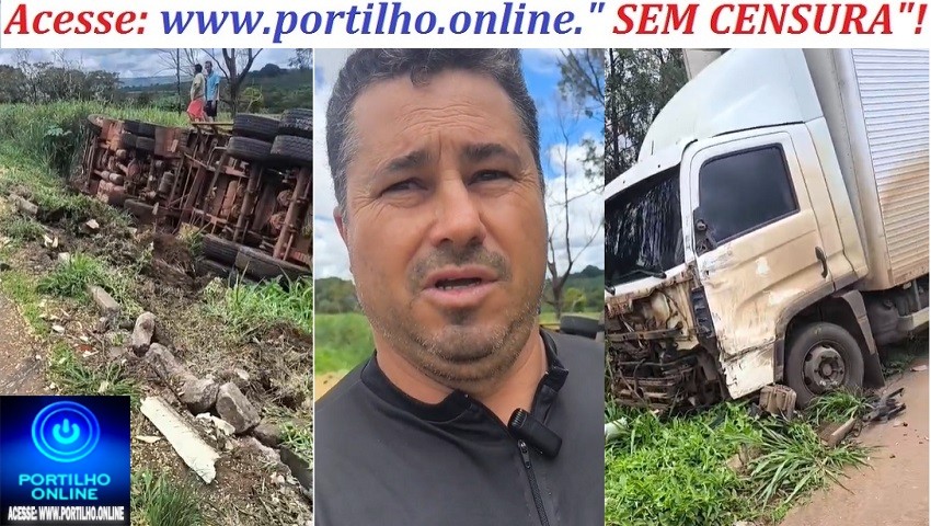 👉😱🚨🚧🚏🚑🚒🚓🚔Acidente na BR 365 – próximo à antiga ABBA, dois caminhões batem de frente e deixam pessoas feridas na BR-365