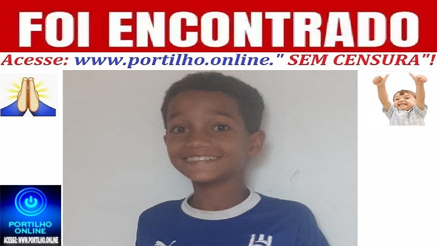 👉📢🔎🕵🔍🚨🚒🚓 ENCONTRADO: George Alves Machado 11 anos