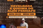📢👉👏🤝🐎🐎🐴🦓🤠🤠🤠Cavalgada e Queima do Alho abrem a programação da FemCafé 2026